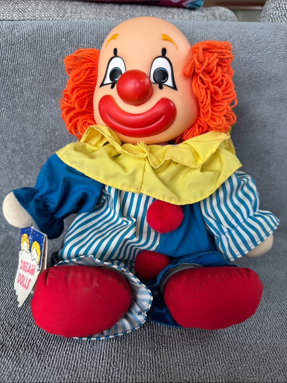 VTG 1982 R. Dakin Cheery-Teary 2 Face Clown Plush Doll with Tags